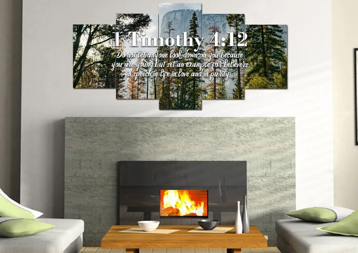 1 Timothy 412 Don’t Let Anyone Look Down On You Because You Are Young Bible Verse Canvas - Christian Canvas Wall Art