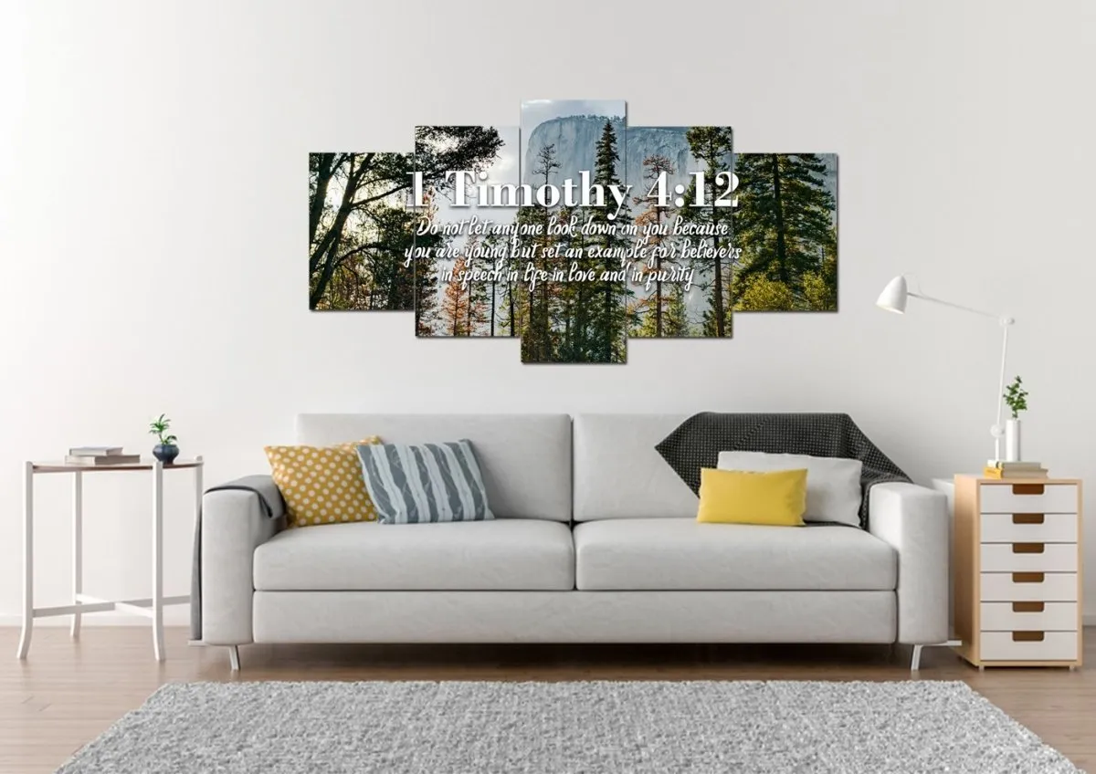 1 Timothy 412 Don’t Let Anyone Look Down On You Because You Are Young Bible Verse Canvas - Christian Canvas Wall Art