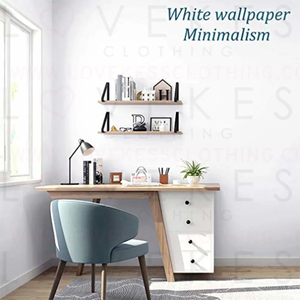 118’x17.7’ White Wallpaper White Contact Paper Waterpoof Peel and Stick Wallpaper Self-Adhesive Wallpaper Decorative Contact Paper Vinyl Roll for Wall Kitchen Furniture Countertop Shelf