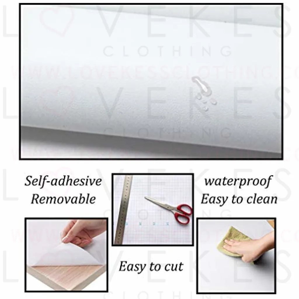 118’x17.7’ White Wallpaper White Contact Paper Waterpoof Peel and Stick Wallpaper Self-Adhesive Wallpaper Decorative Contact Paper Vinyl Roll for Wall Kitchen Furniture Countertop Shelf