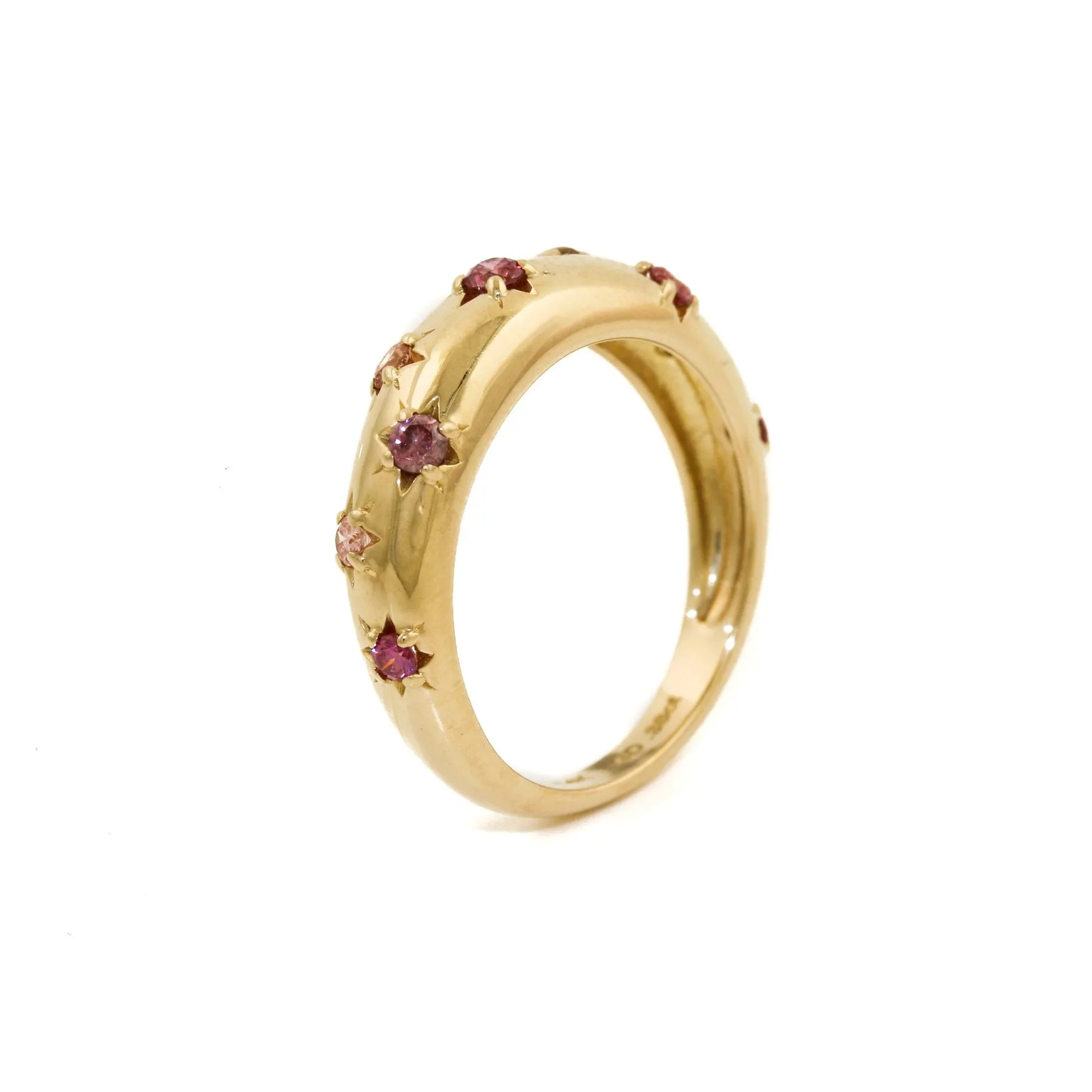 14k Gold x Peach Lab Diamond Star Bombe Band