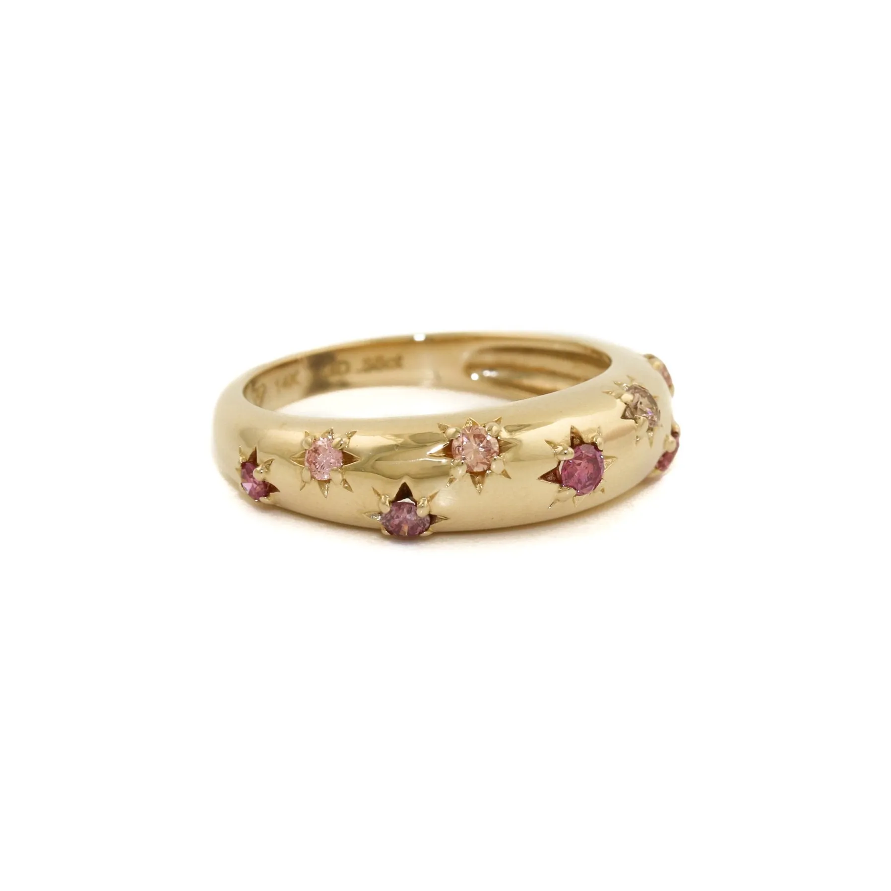 14k Gold x Peach Lab Diamond Star Bombe Band