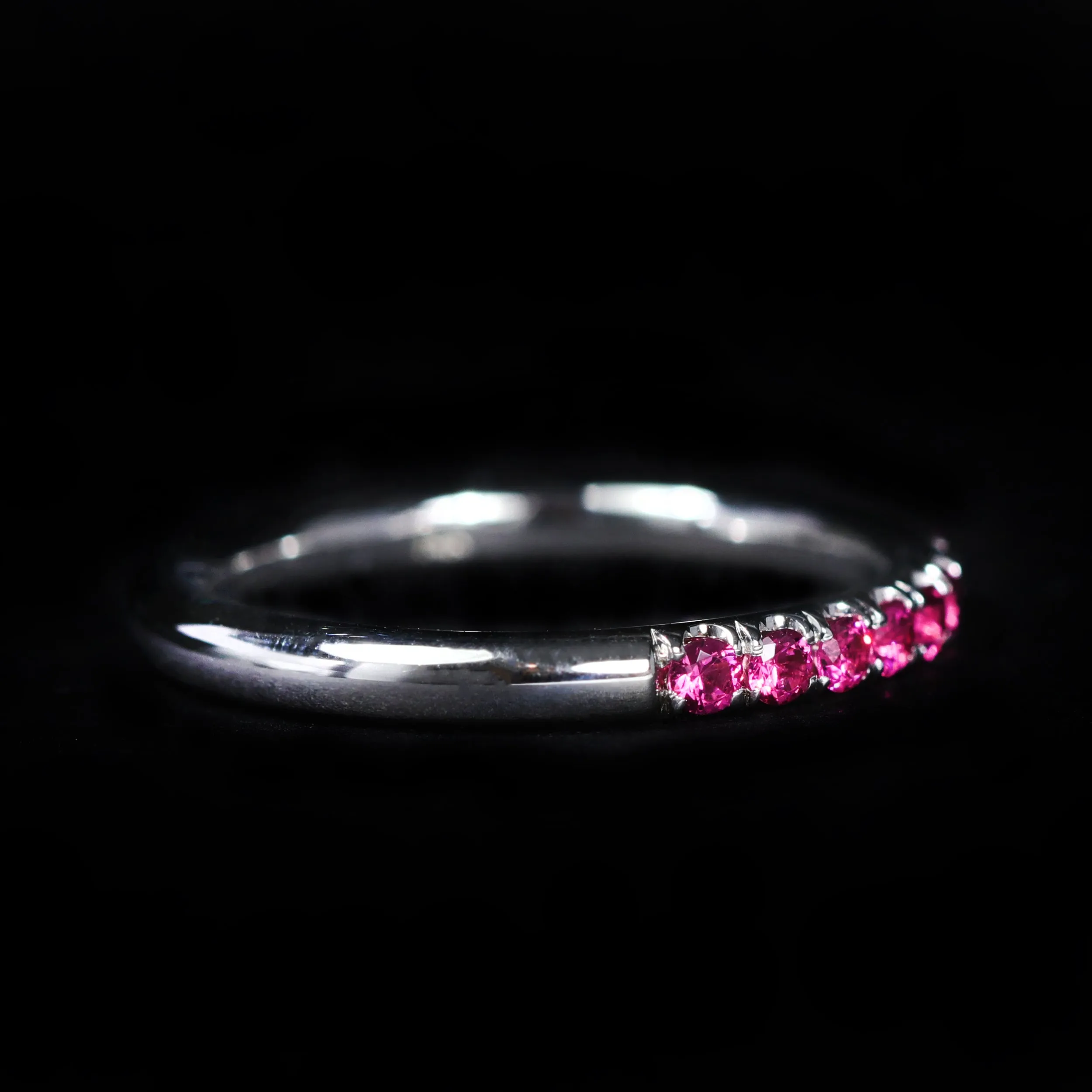 14K White Gold 0.34 CTW Pink Spinel Band