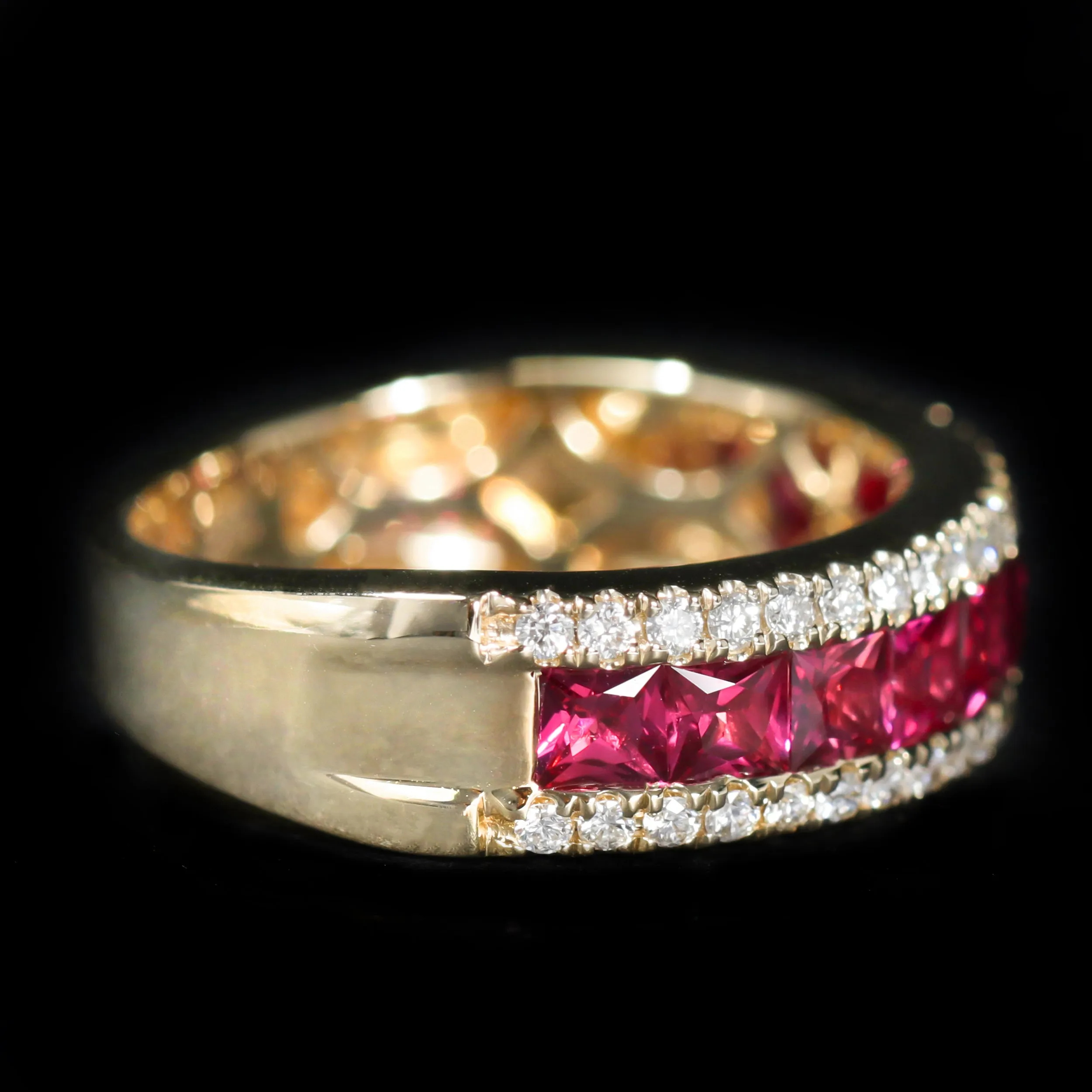 14K Yellow Gold 1.42 CTW Ruby and Diamond Band