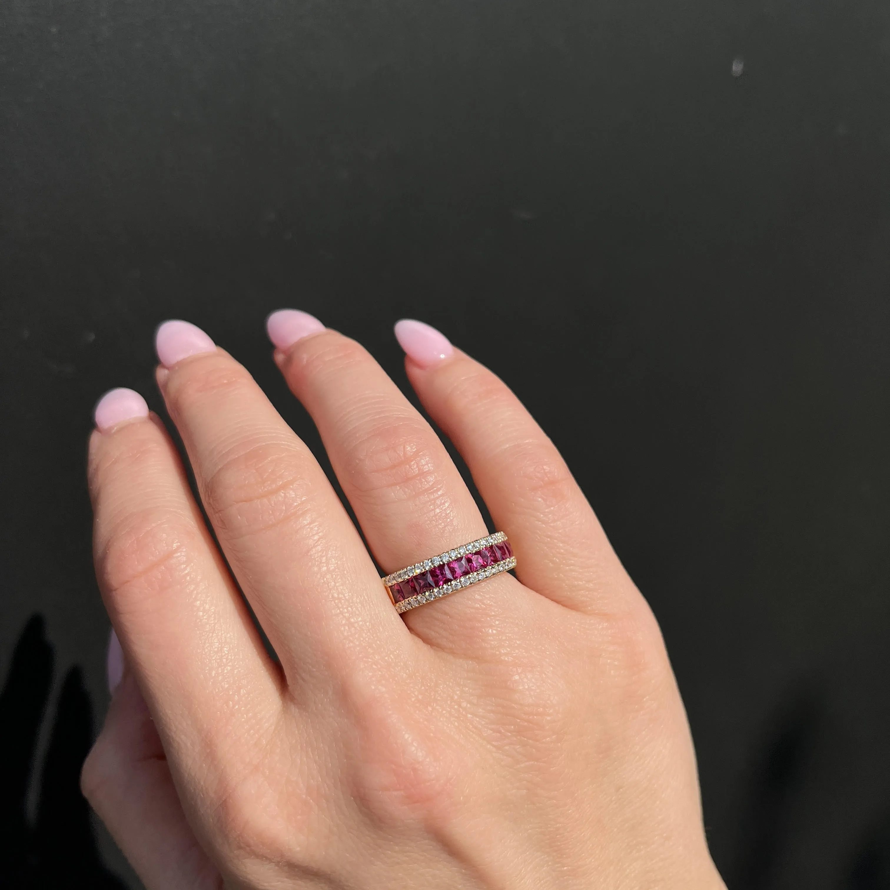 14K Yellow Gold 1.42 CTW Ruby and Diamond Band
