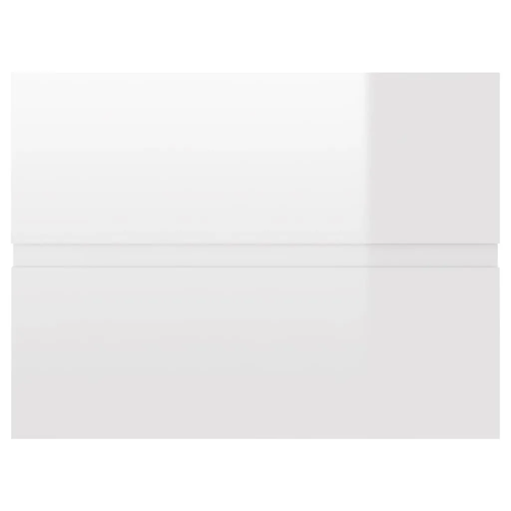 2 Piece Bathroom Furniture Set High Gloss White Engineered Wood