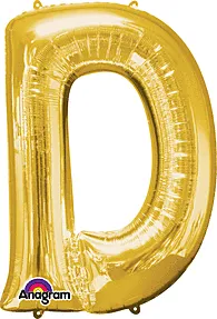 Anagram - 34" Letter 'D' Mylar Balloon - Gold