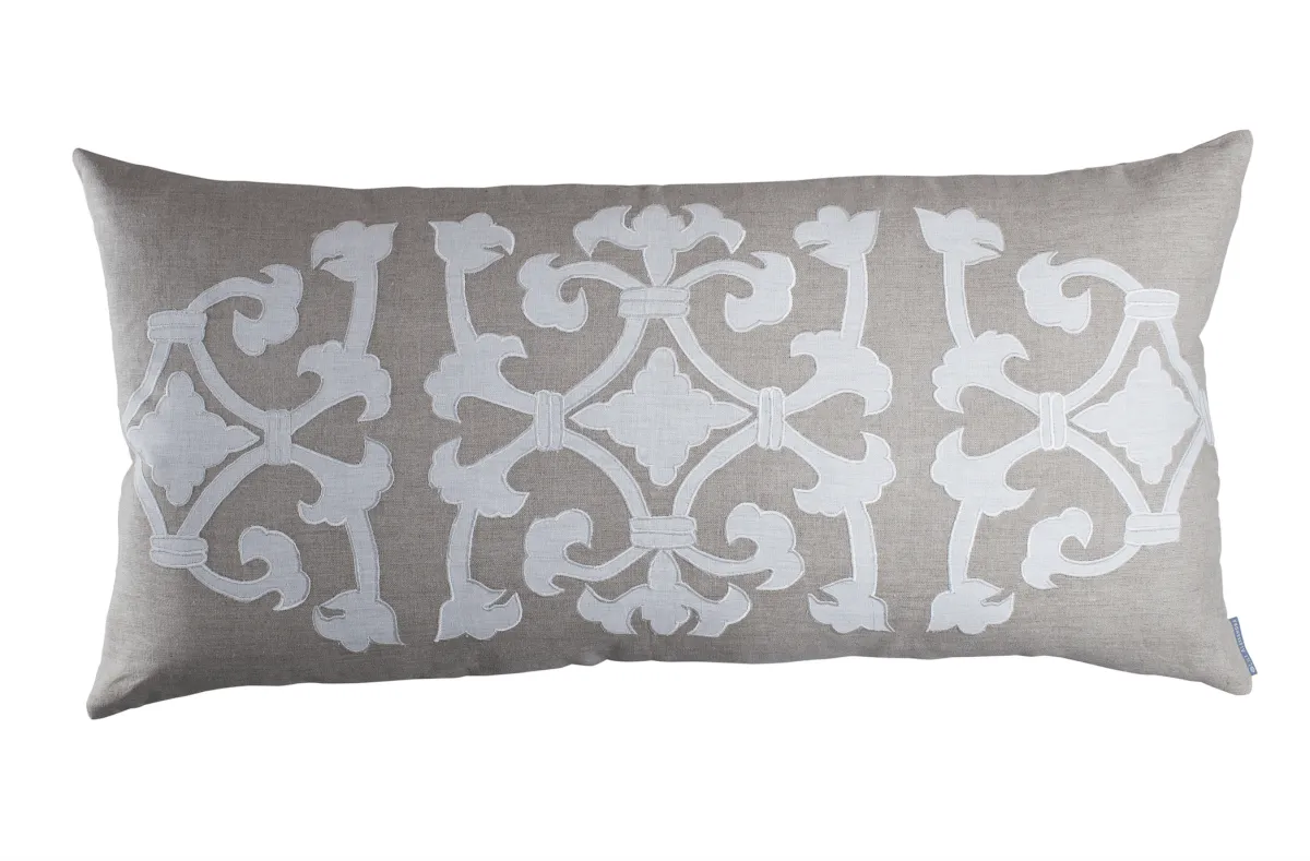 Angie Natural Linen Large Bolster Pillow by Lili Alessandra