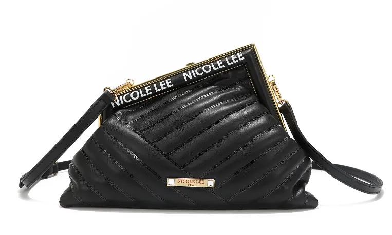 ANGLE SEQUIN CLUTCH