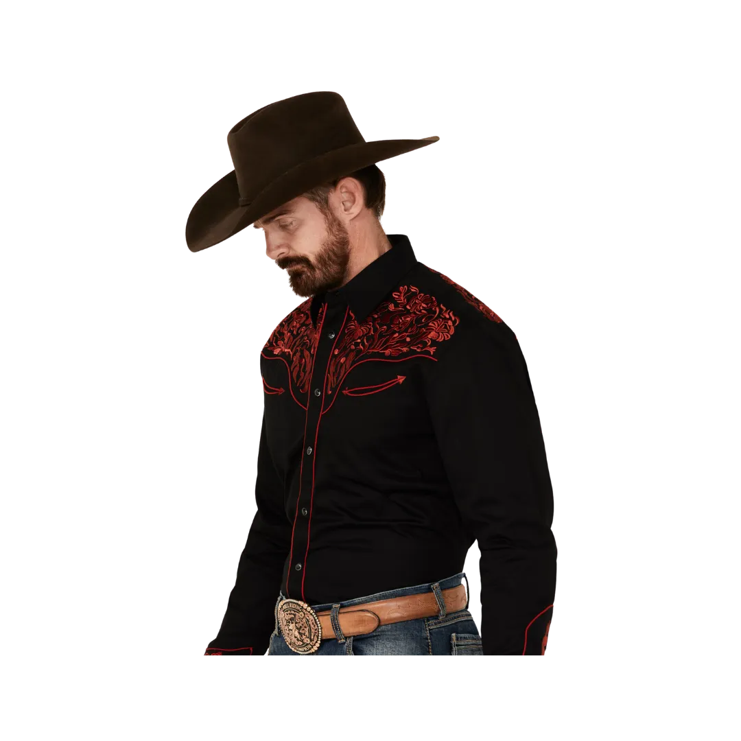 Avalon Men's Rodeo Western Clothing Embroidered Long Sleeve Snap Shirt