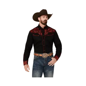 Avalon Men's Rodeo Western Clothing Embroidered Long Sleeve Snap Shirt