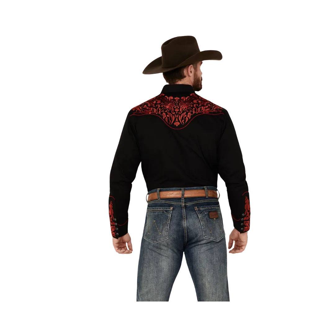 Avalon Men's Rodeo Western Clothing Embroidered Long Sleeve Snap Shirt