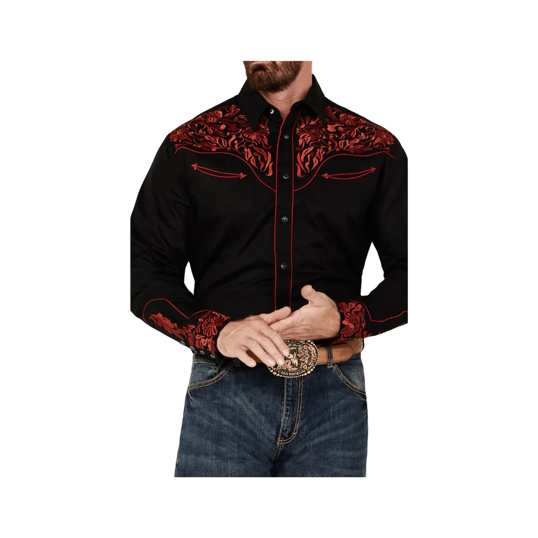 Avalon Men's Rodeo Western Clothing Embroidered Long Sleeve Snap Shirt