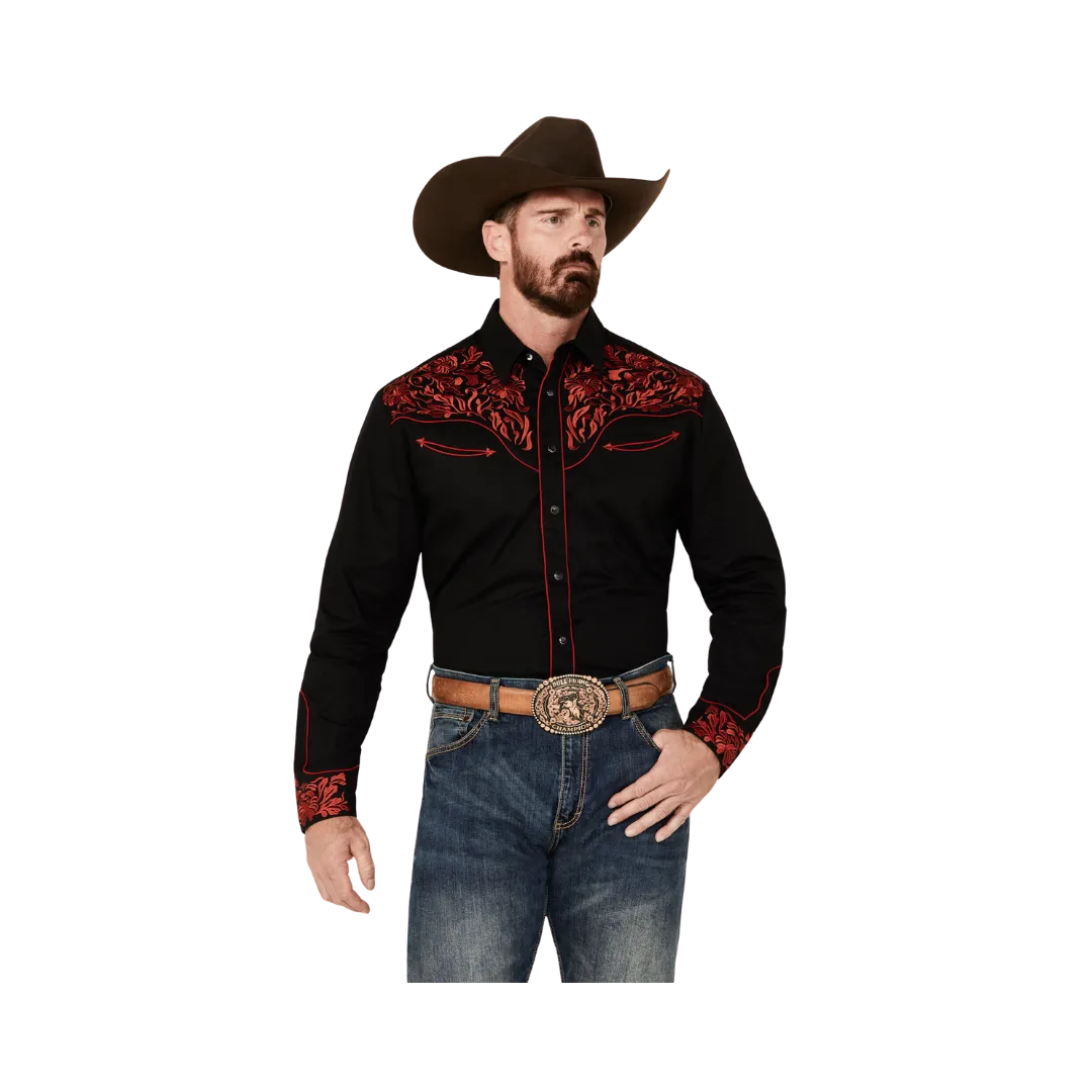 Avalon Men's Rodeo Western Clothing Embroidered Long Sleeve Snap Shirt