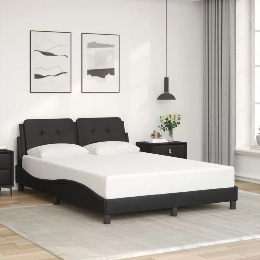 Bed Frame with Headboard Black 120x200 cm Faux Leather