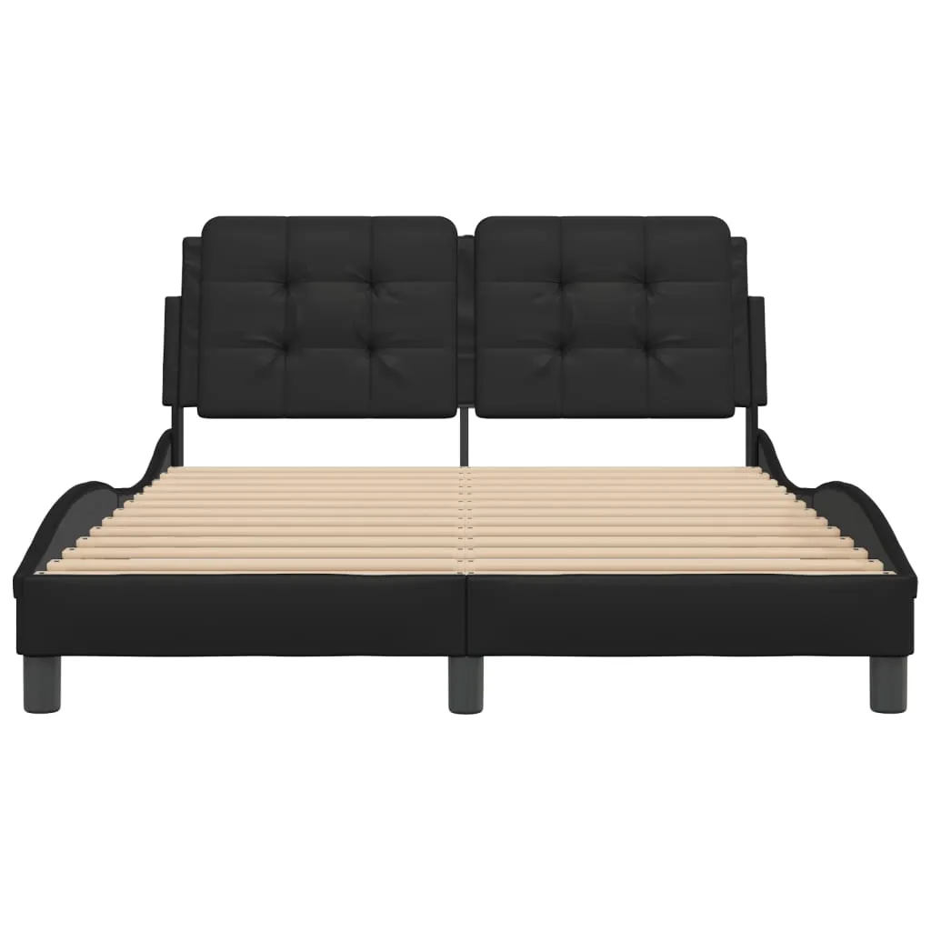 Bed Frame with Headboard Black 120x200 cm Faux Leather