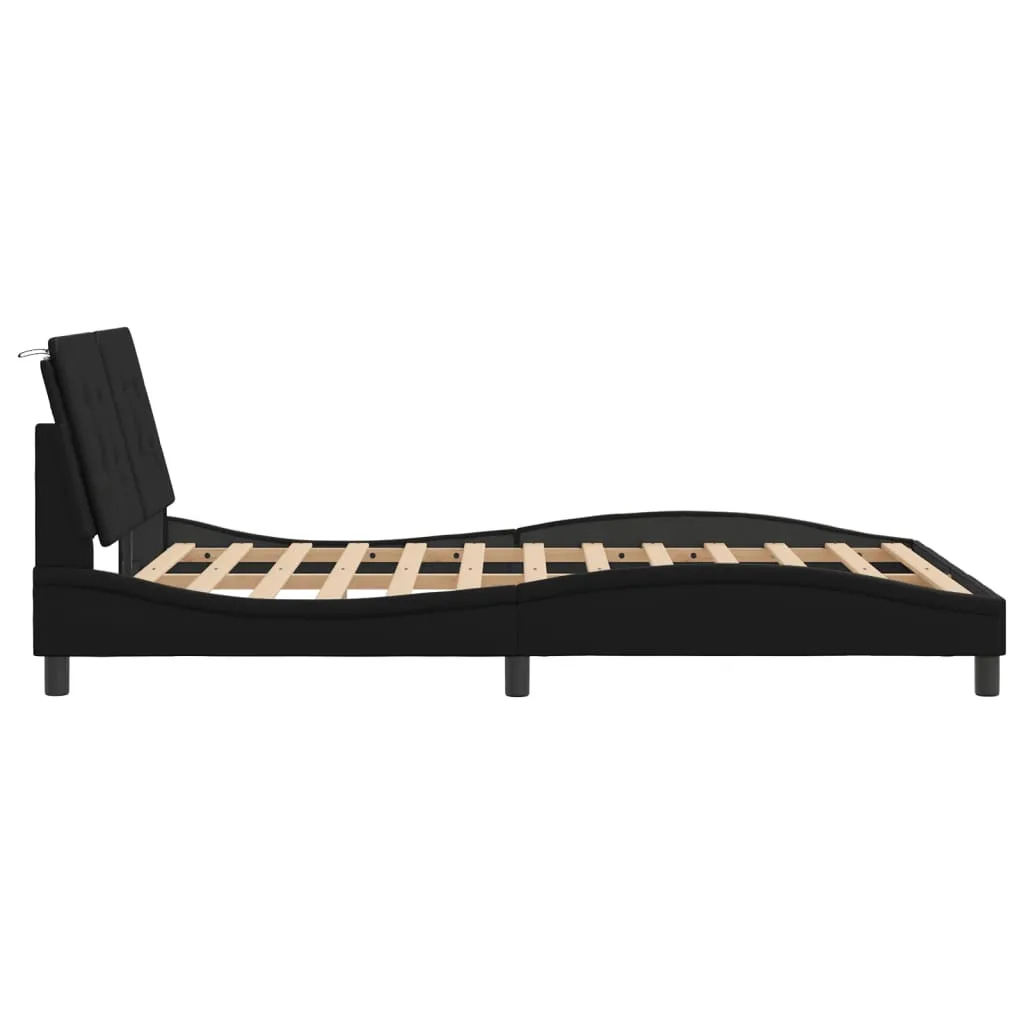 Bed Frame with Headboard Black 120x200 cm Faux Leather