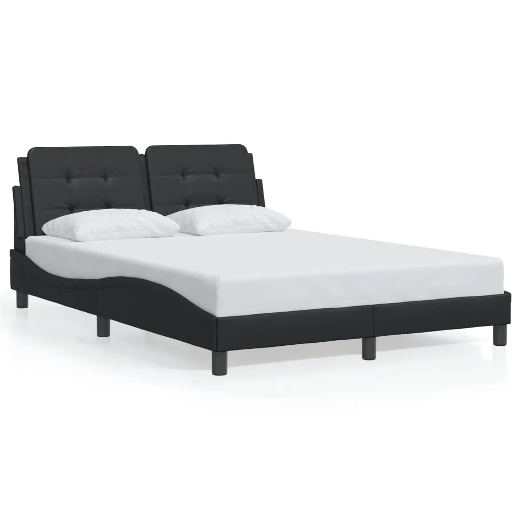Bed Frame with Headboard Black 120x200 cm Faux Leather