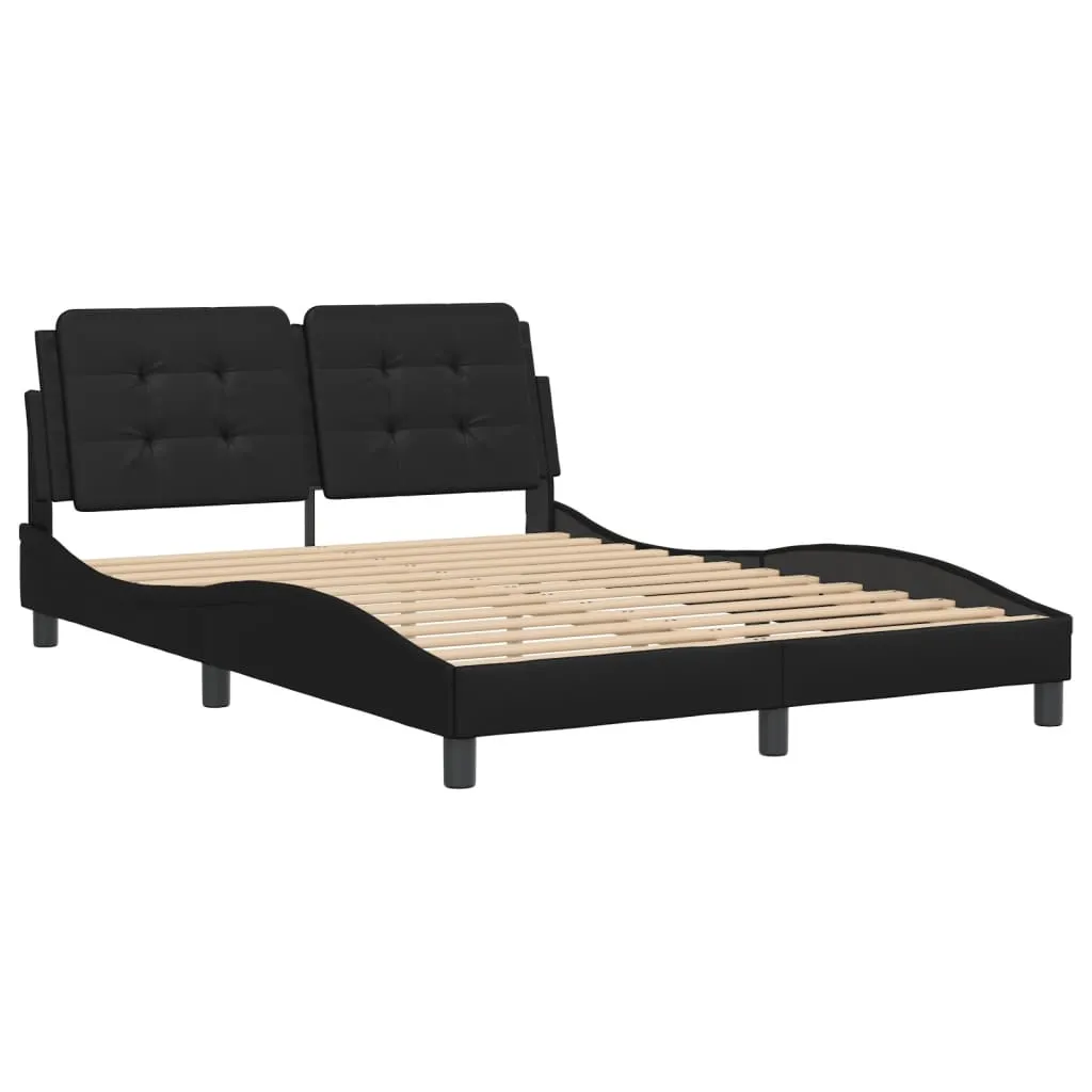 Bed Frame with Headboard Black 120x200 cm Faux Leather