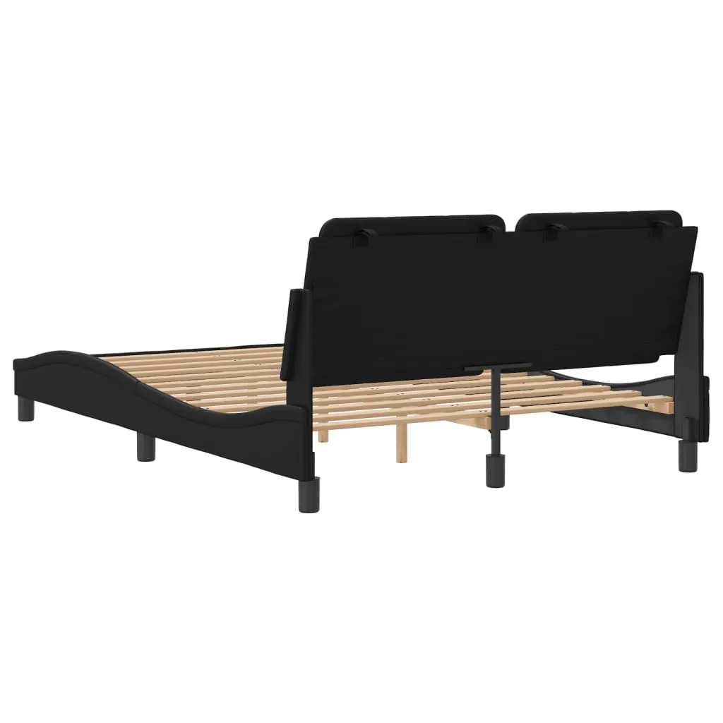 Bed Frame with Headboard Black 120x200 cm Faux Leather