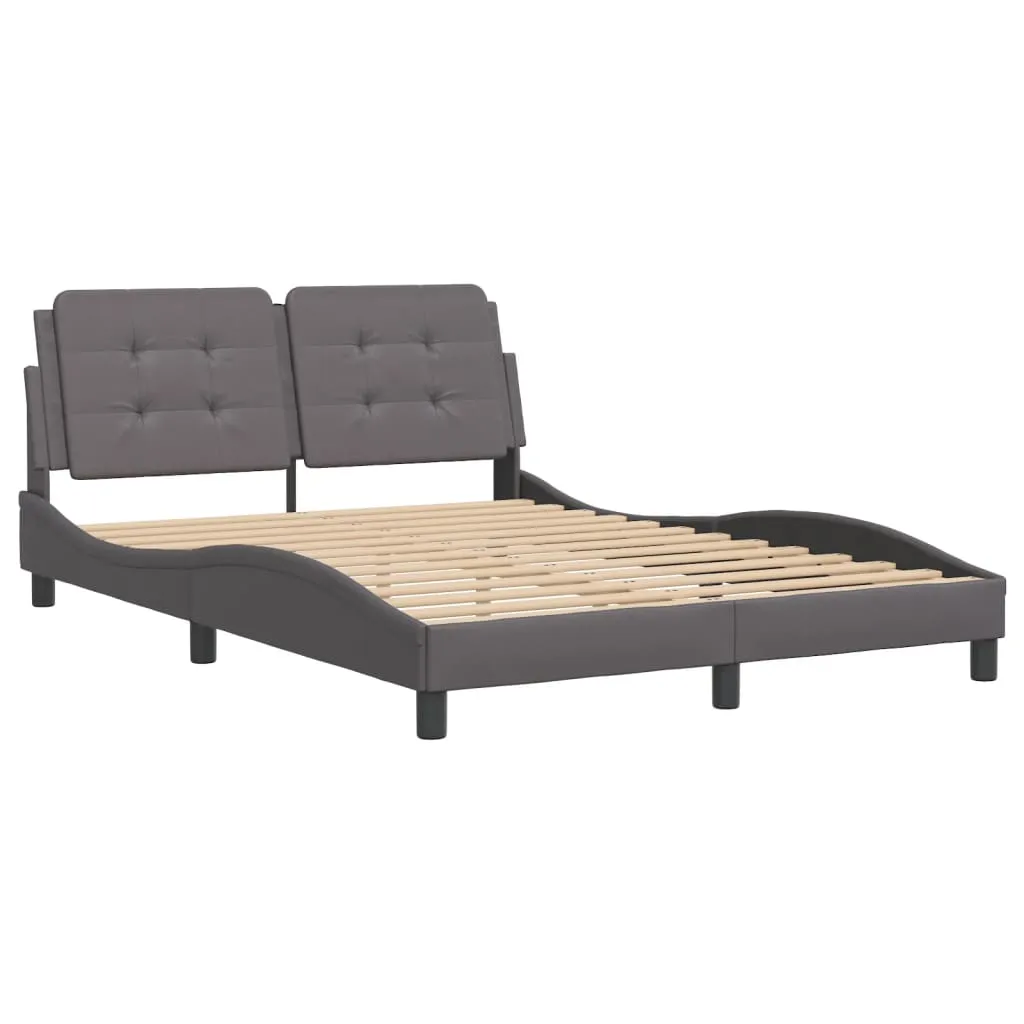 Bed Frame with Headboard Grey 120x200 cm Faux Leather