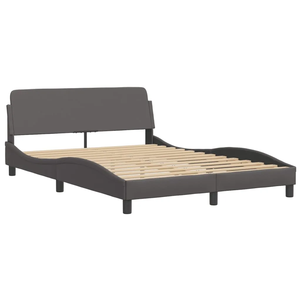 Bed Frame with Headboard Grey 120x200 cm Faux Leather