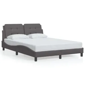 Bed Frame with Headboard Grey 120x200 cm Faux Leather