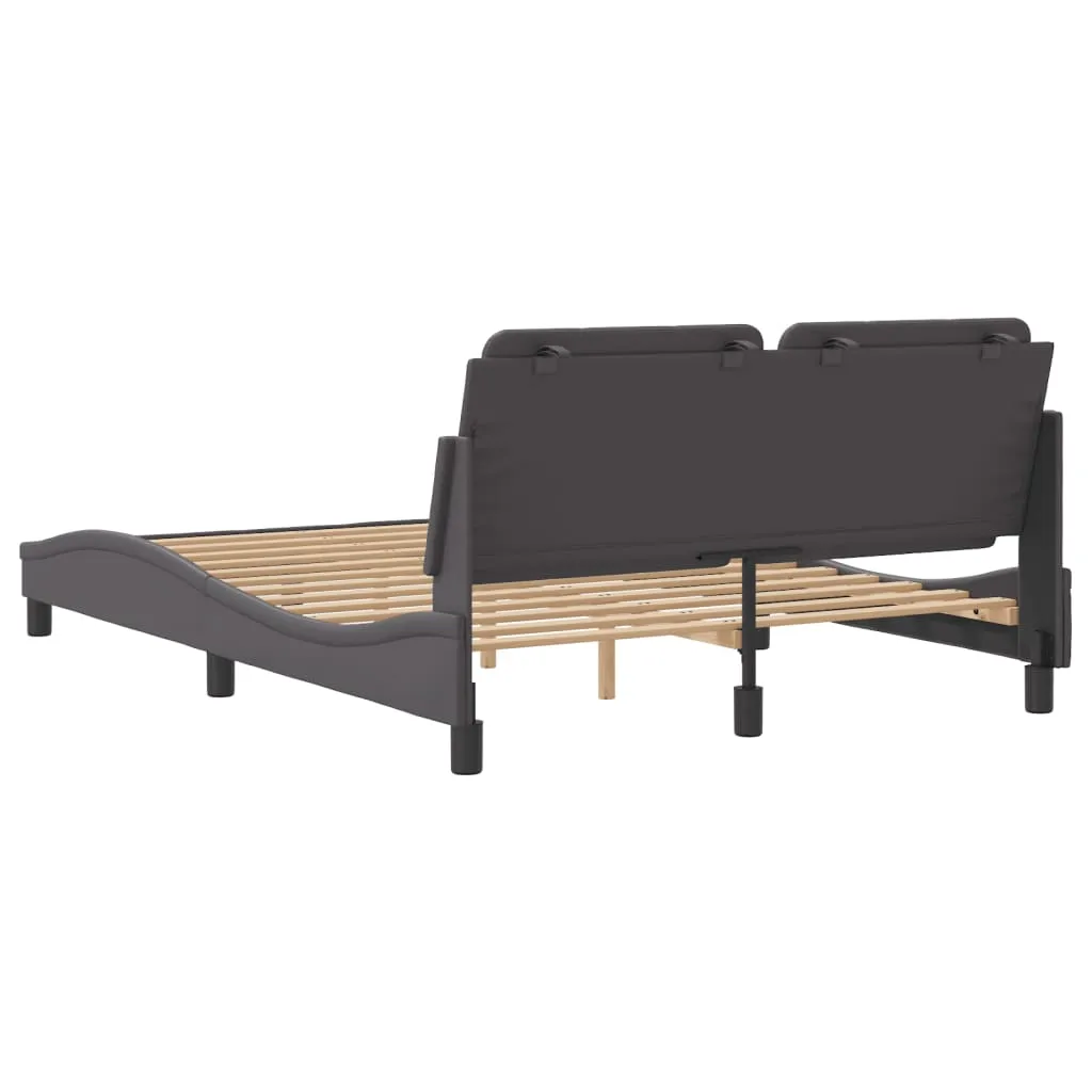 Bed Frame with Headboard Grey 120x200 cm Faux Leather