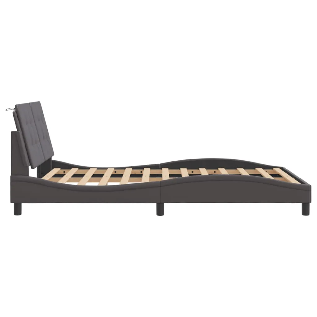 Bed Frame with Headboard Grey 120x200 cm Faux Leather
