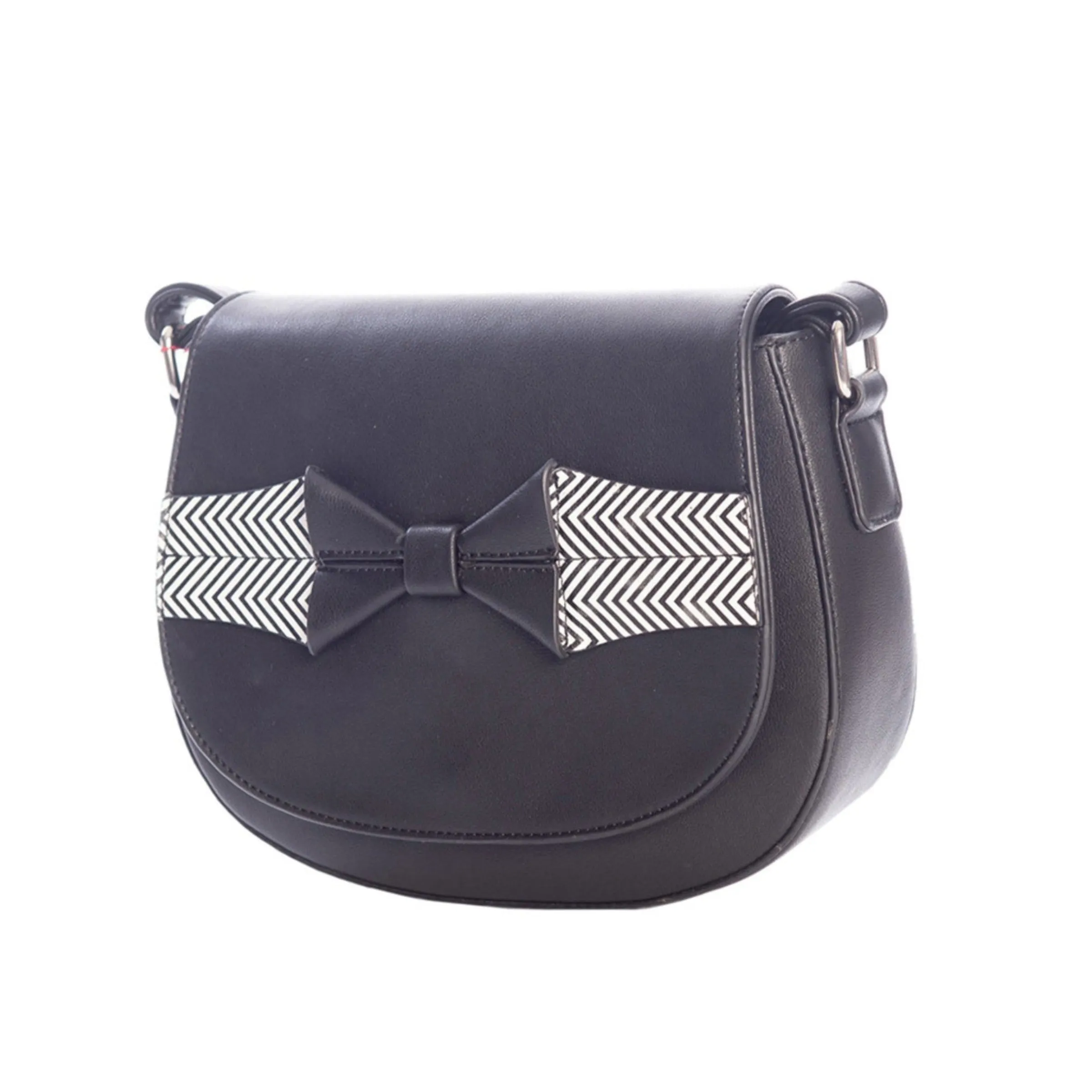 Black and White Bow Crossbody