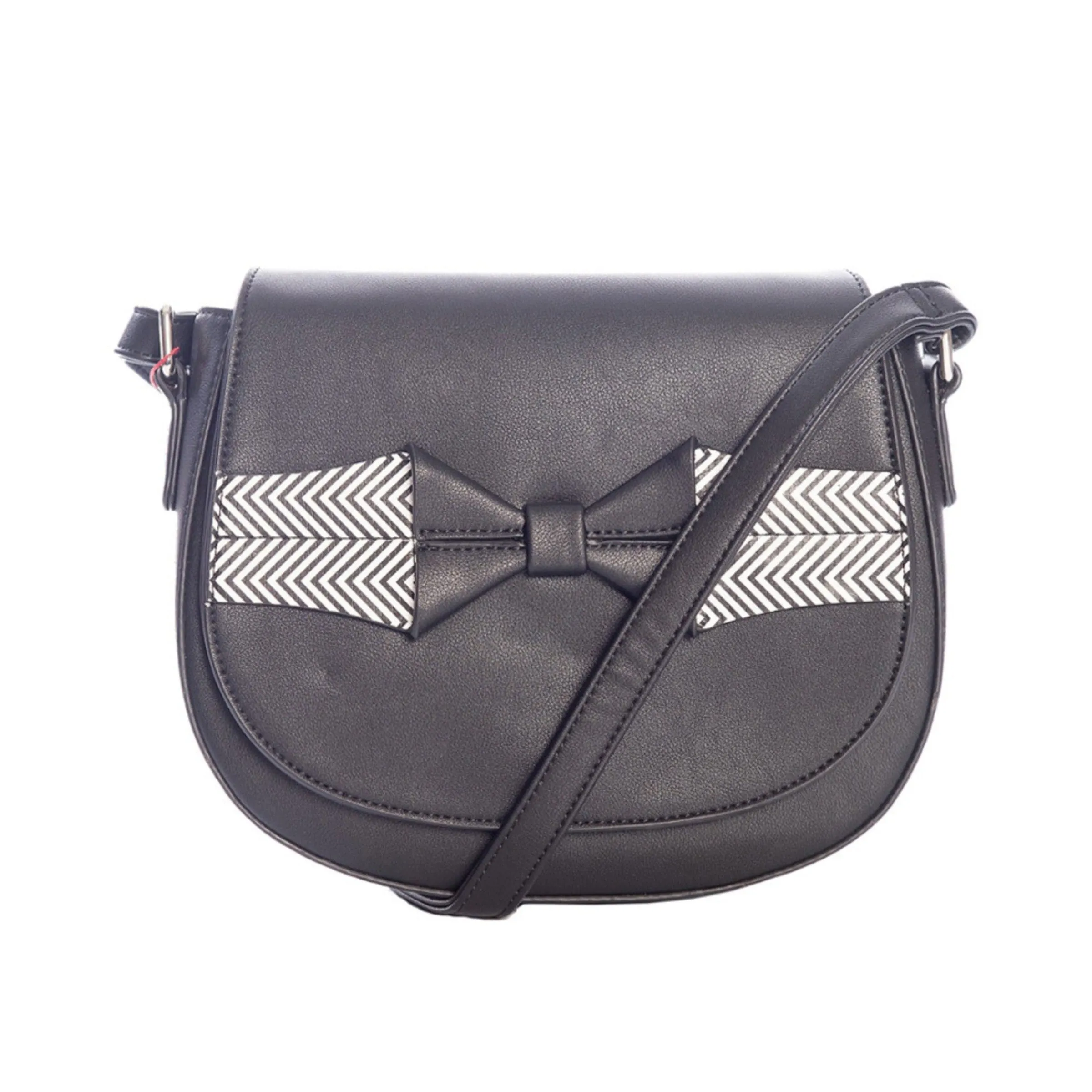 Black and White Bow Crossbody