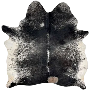 Black and White Speckled Brazilian Cowhide - 6'6" x 5'11" (BRSP2829)