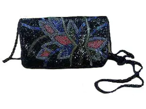 Black Evening Handbag Fully Beaded