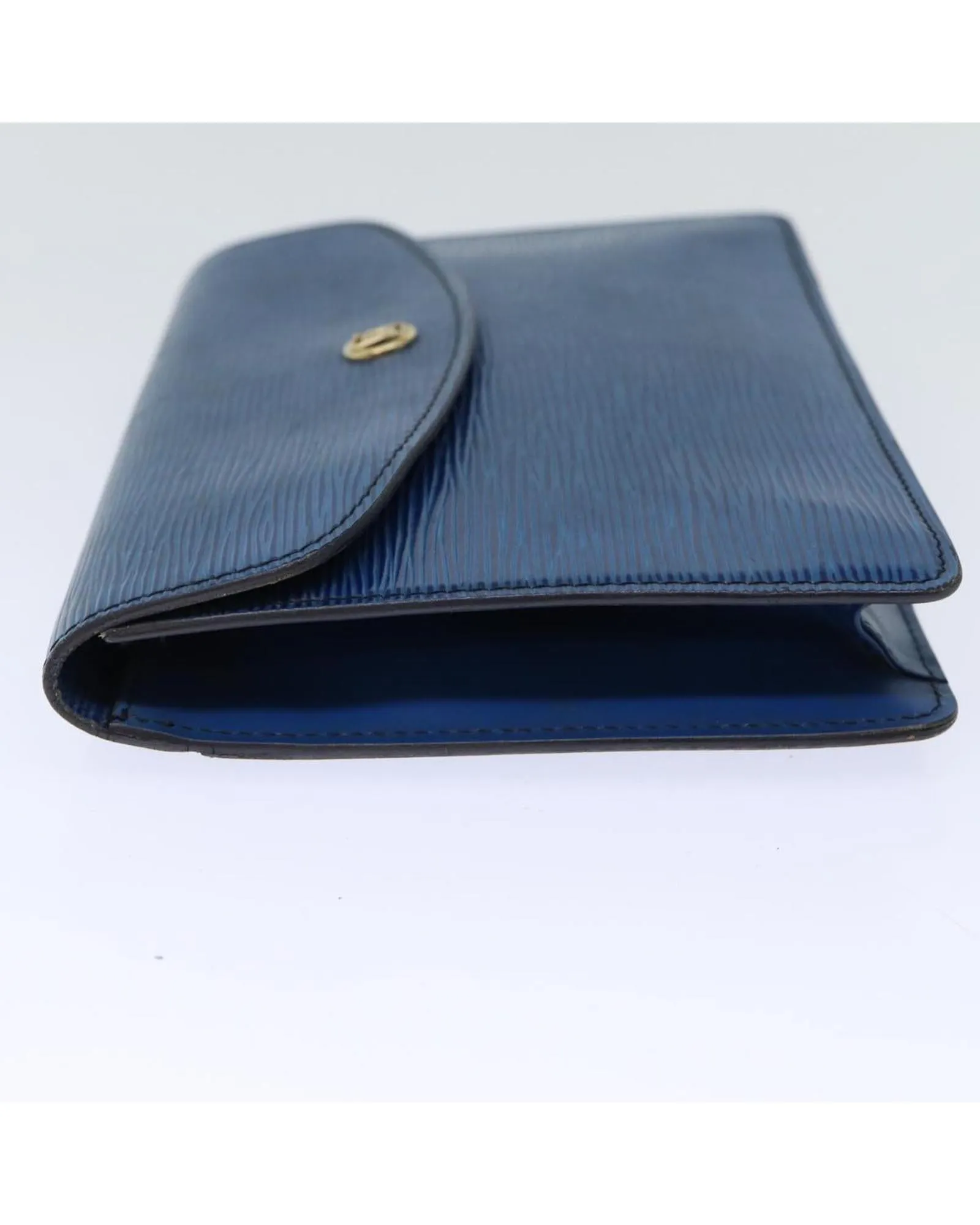 Blue Epi Leather Clutch Bag - W23cm x H15cm x D3.5cm