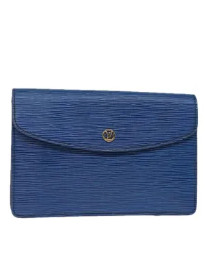 Blue Epi Leather Clutch Bag - W23cm x H15cm x D3.5cm
