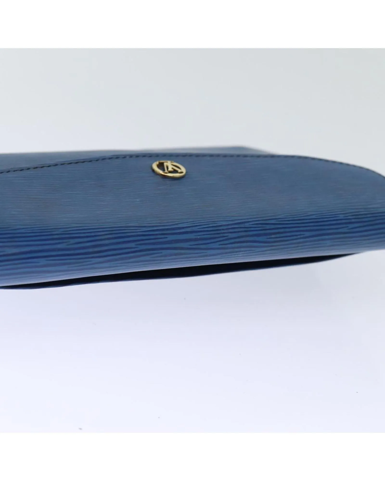 Blue Epi Leather Clutch Bag - W23cm x H15cm x D3.5cm