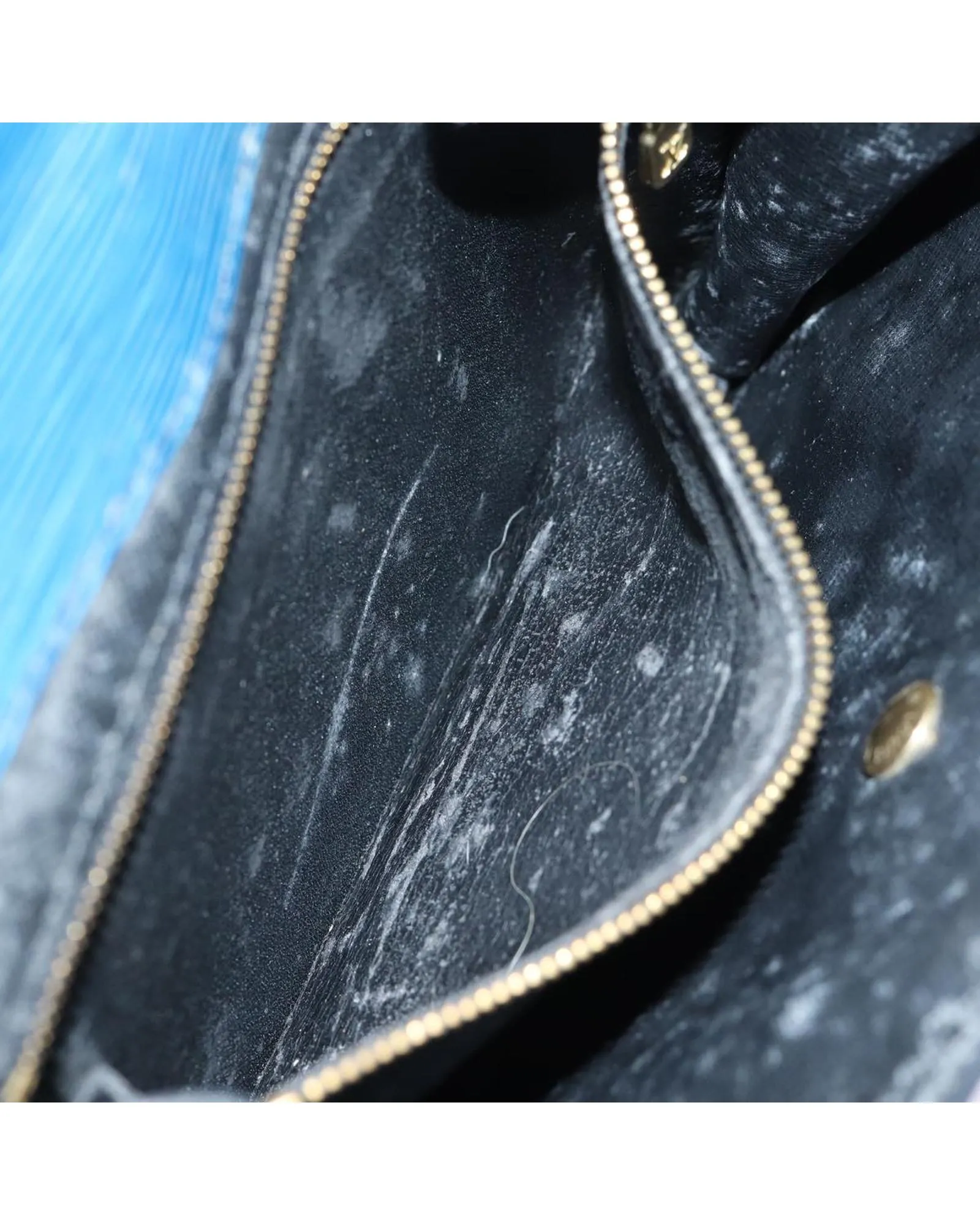 Blue Epi Leather Clutch Bag - W23cm x H15cm x D3.5cm
