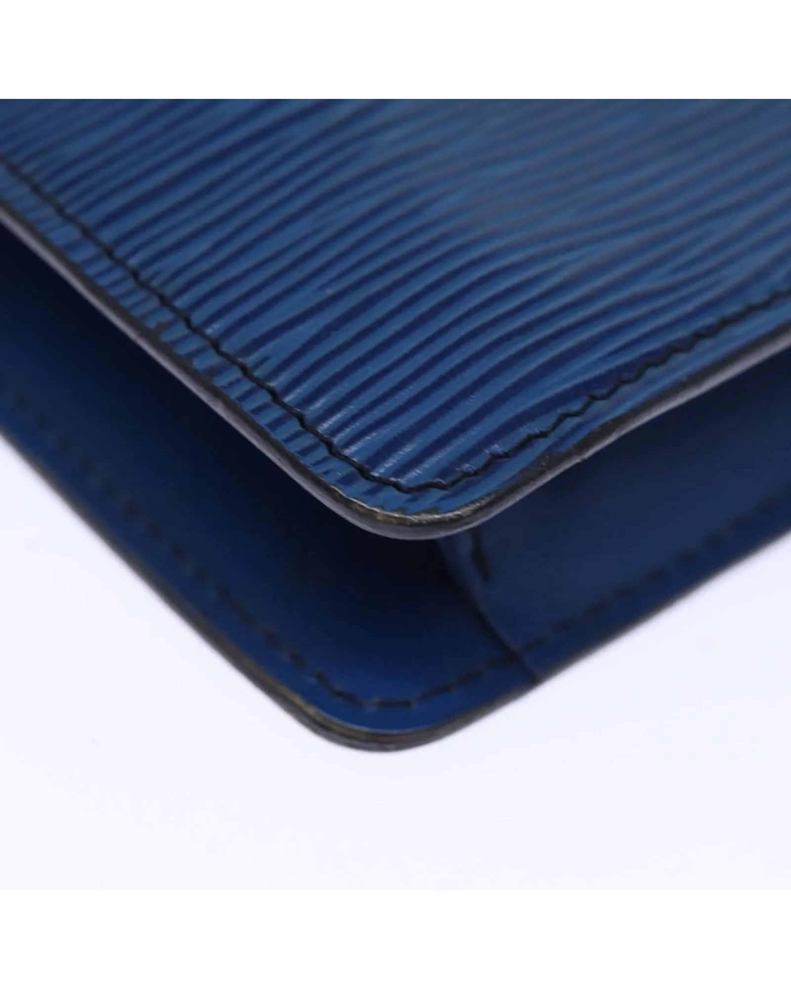 Blue Epi Leather Clutch Bag - W23cm x H15cm x D3.5cm