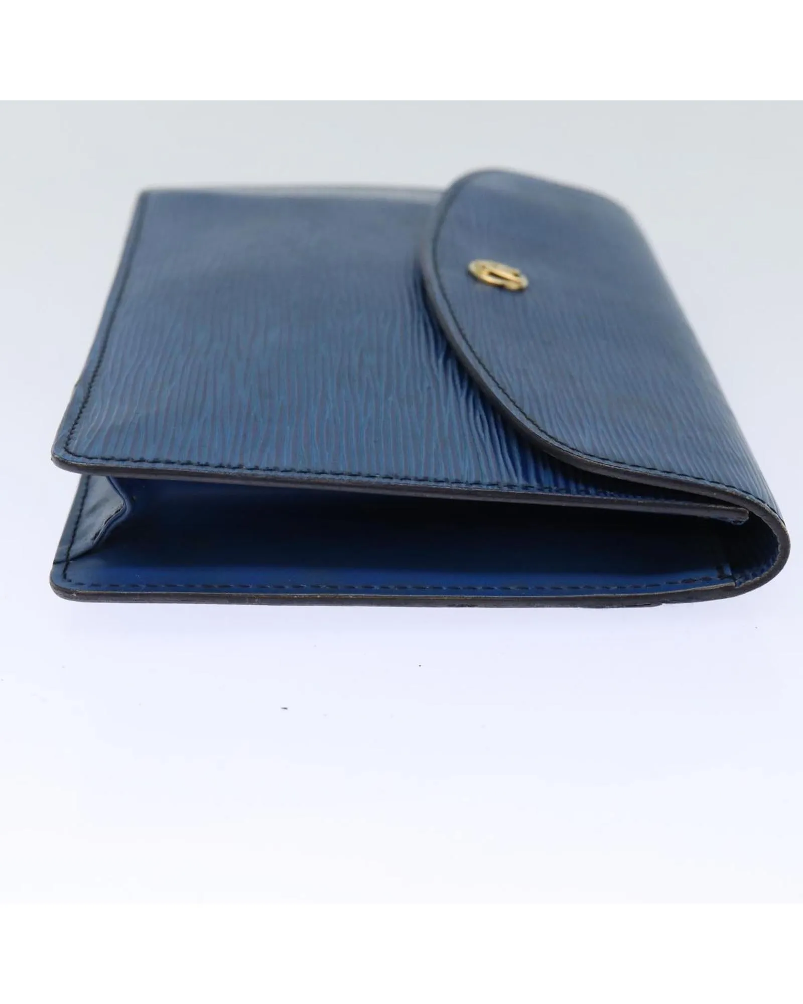 Blue Epi Leather Clutch Bag - W23cm x H15cm x D3.5cm