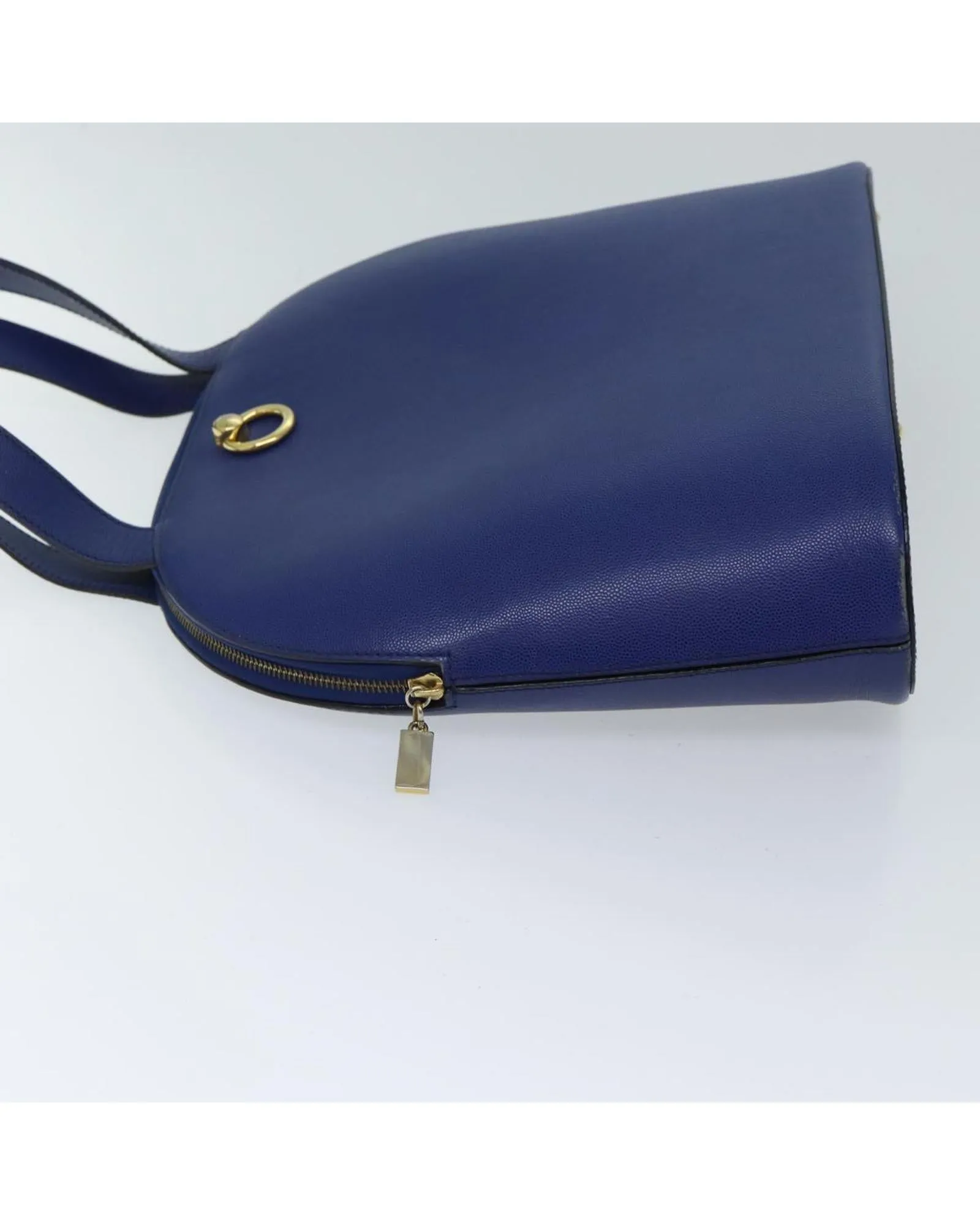 Blue Leather Hand Bag