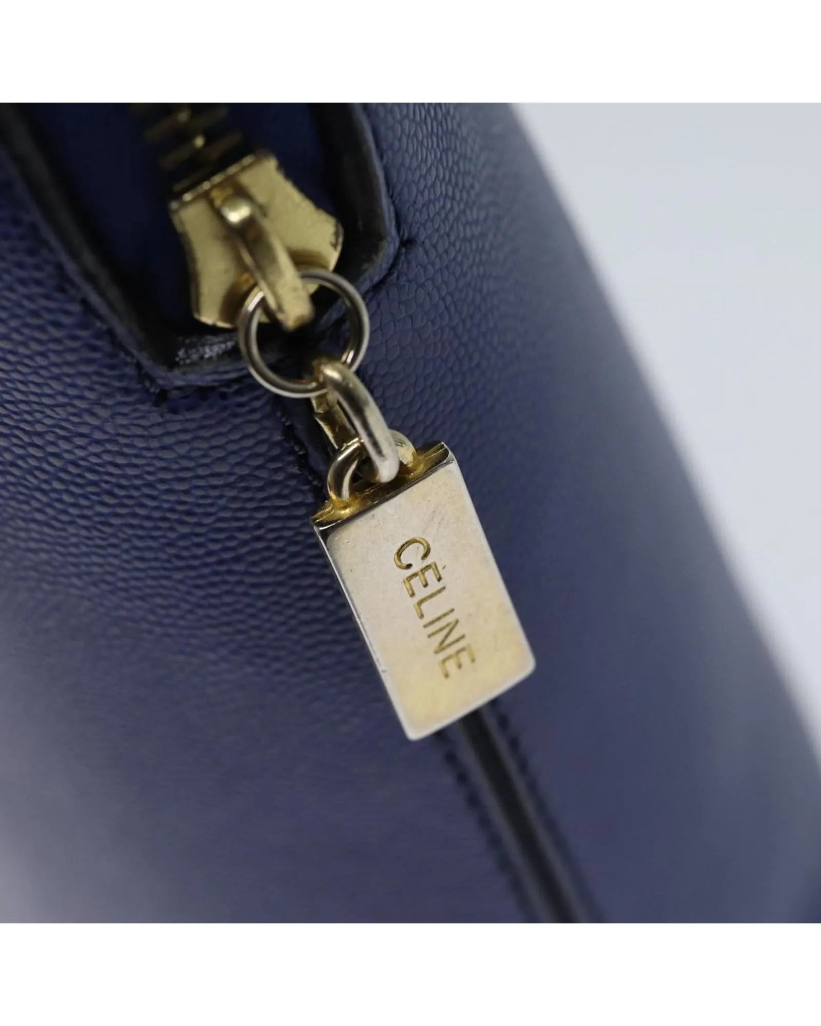 Blue Leather Hand Bag