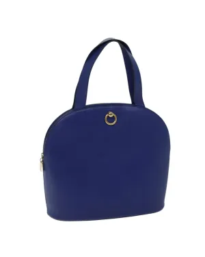 Blue Leather Hand Bag