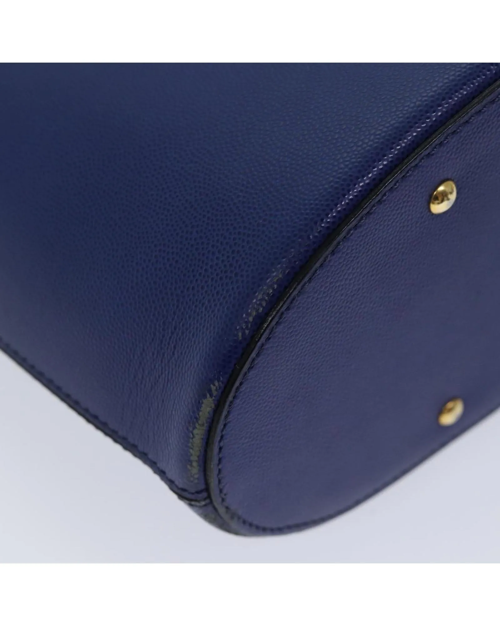 Blue Leather Hand Bag
