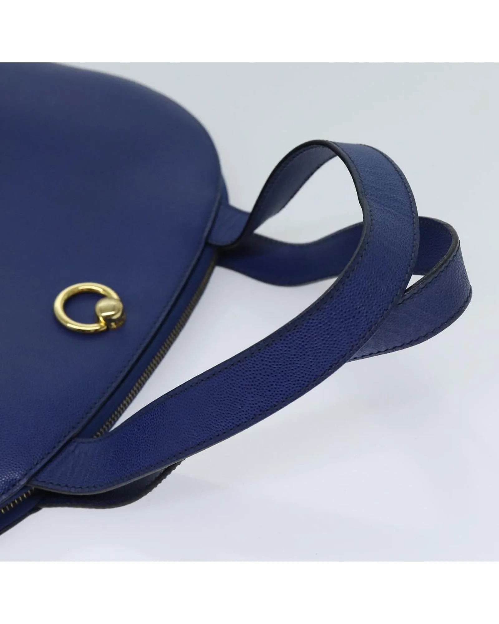 Blue Leather Hand Bag