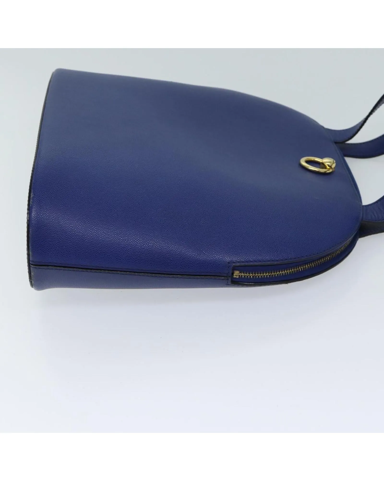Blue Leather Hand Bag
