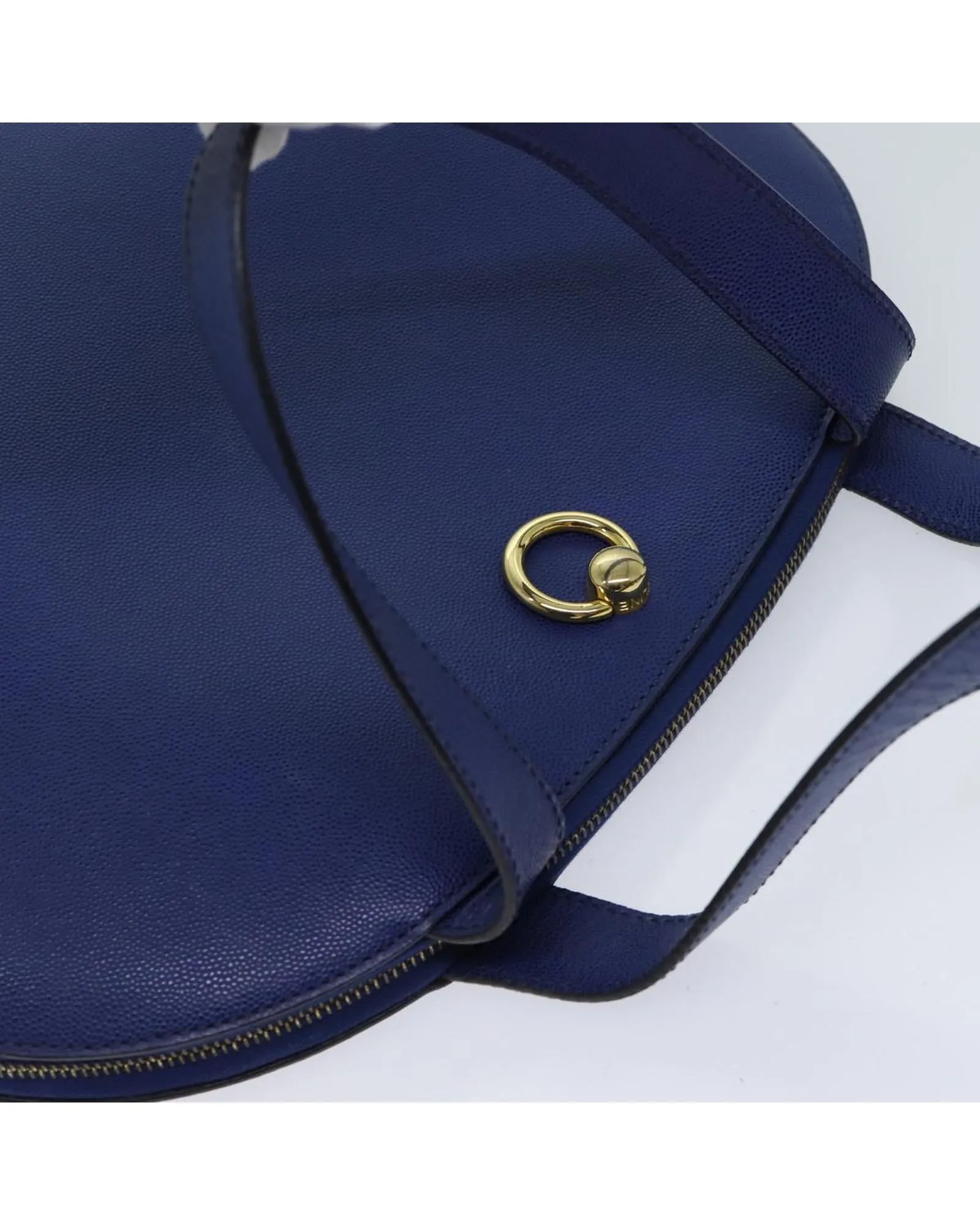Blue Leather Hand Bag