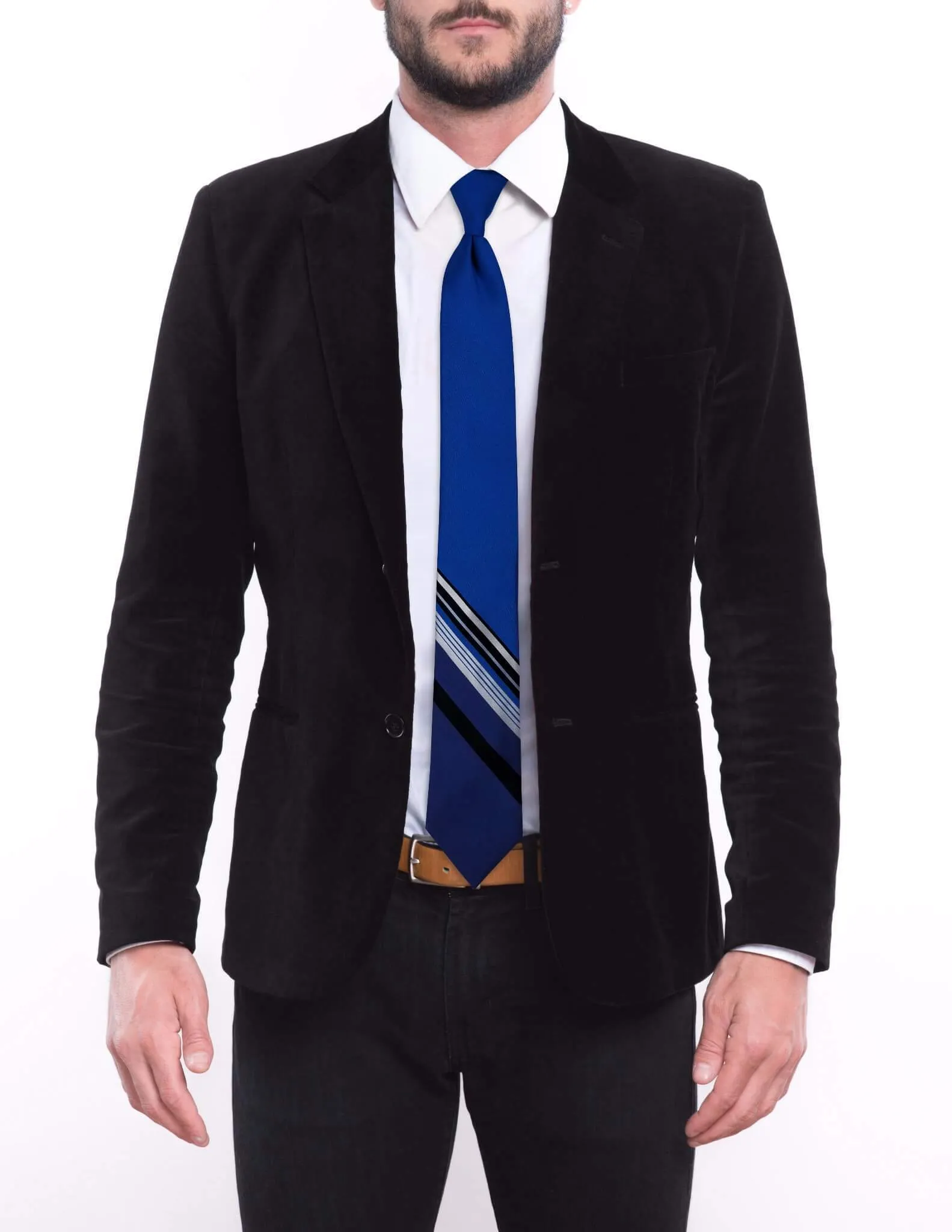 Blue with Multi-Stripe Bottom Traditional Tie