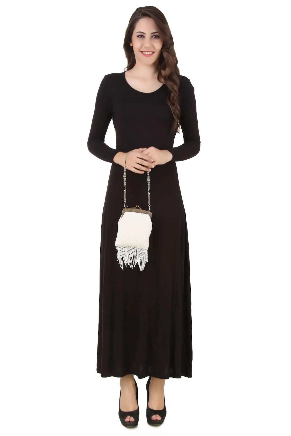 Brianna Whole White Beaded Brass Frame Wedding Handbag
