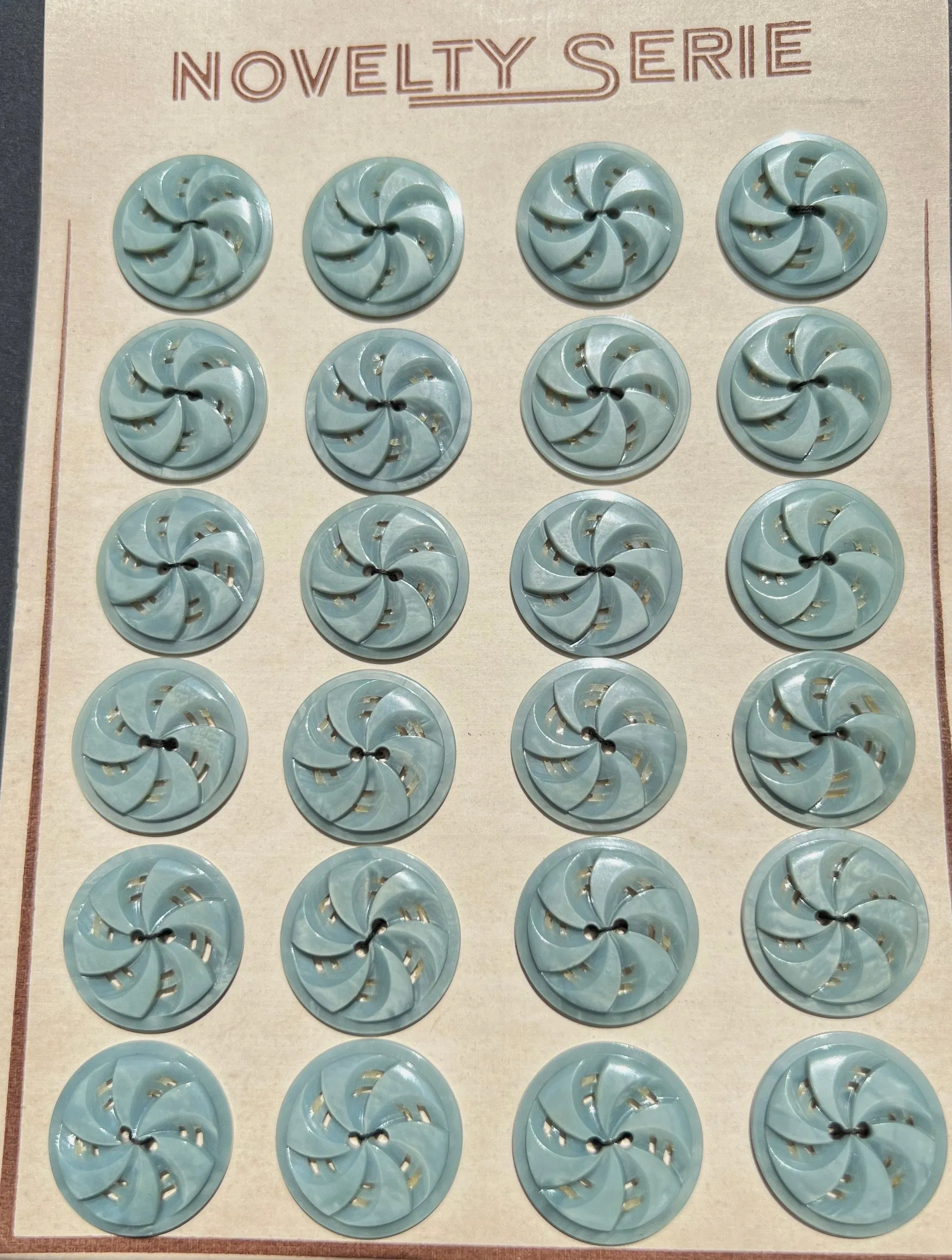 Calm Blue Grey Swirling Vintage 2.2cm Buttons