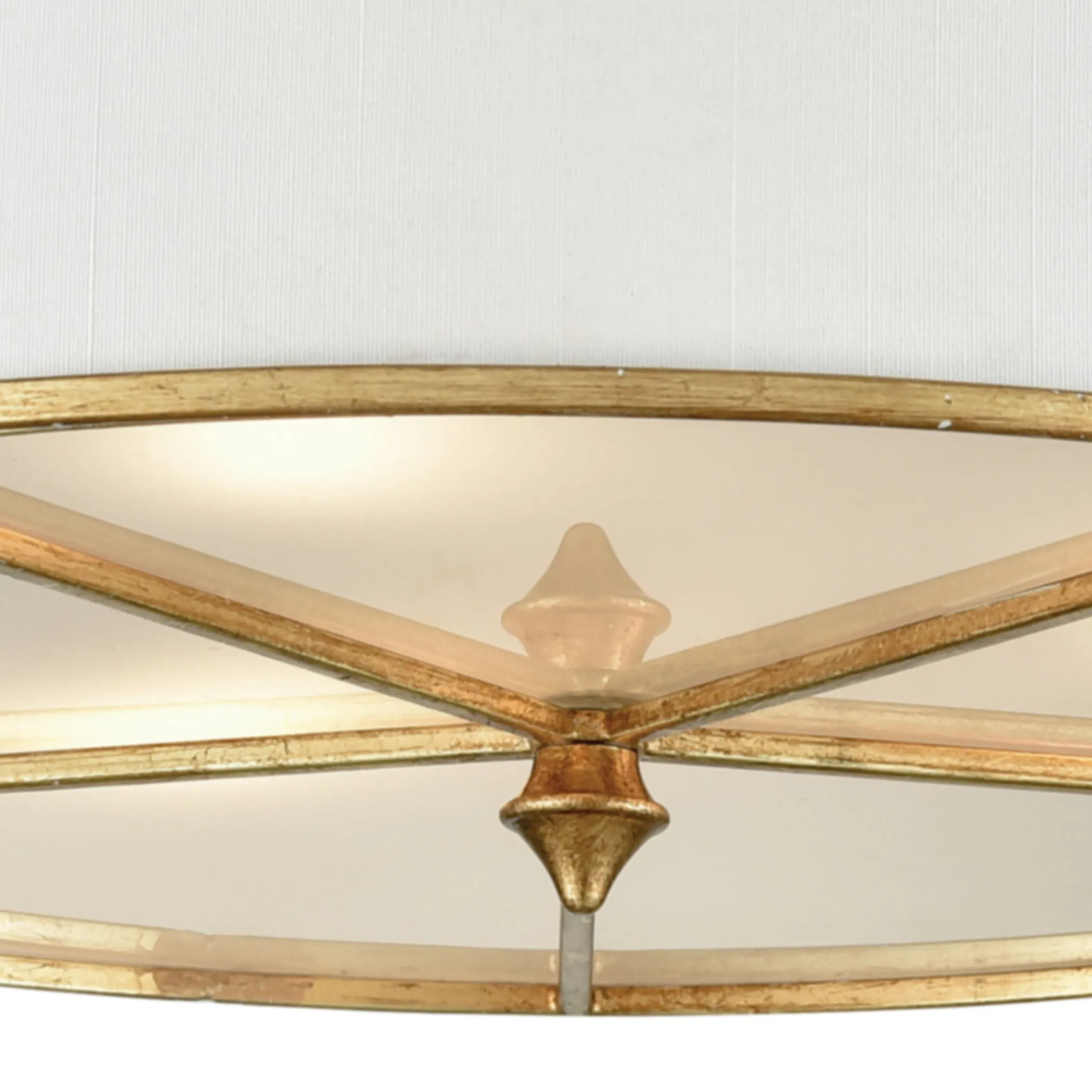 Ceramique 16" 3 Light Semi Flush Mount in Antique Gold Leaf